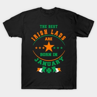 The Best Irish Lads Are Born In January Shamrock T-Shirt